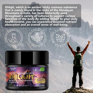 Pure 100% Himalayan Shilajit, Soft Resin, Organic, Extrmely Potent, Fulvic Acid 60g