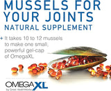 OmegaXL Joint Support Supplement, for Relief - Natural Muscle Support, Green Lipped Mussel Oil, Soft Gel Pills, Drug-Free, 60 Count