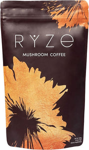 Ryze Mushroom Coffee | 6 Adaptogenic Mushrooms | Organic | Instant Coffee | MCT Oil | Better Energy, Focus, Digestion, Immunity | Cordyceps, Lion’s Mane, Shiitake, Reishi, Turkey Tail, King Trumpet